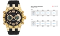 Sean John Men's Analog-Digital Chronograph Black Silicone Strap Watch 46mm 10027464